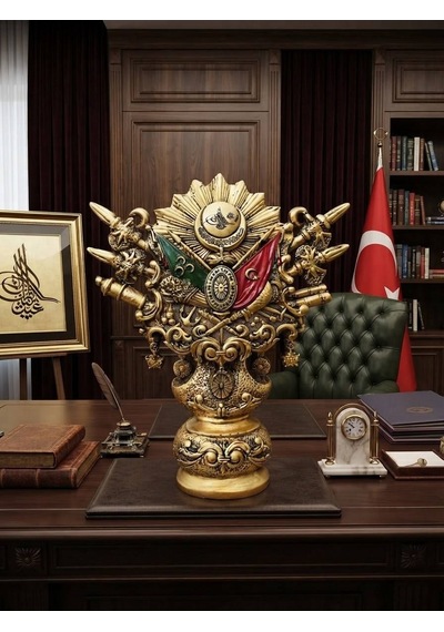 Osmanlı Devlet Arması 3 Boyutlu Dekoratif Obje Makam Odası Ve İş Yeri Hediyesi