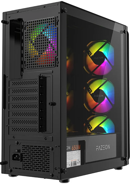 Fazeon F20 650w 80+ Bronze Mesh Argb 4x120mm Fanlı E-atx Siyah Gamıng Kasa