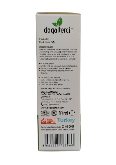 Doğal Tercih Kekik Uçucu Yağı 10 Ml , Seyreltilmemiş Saf