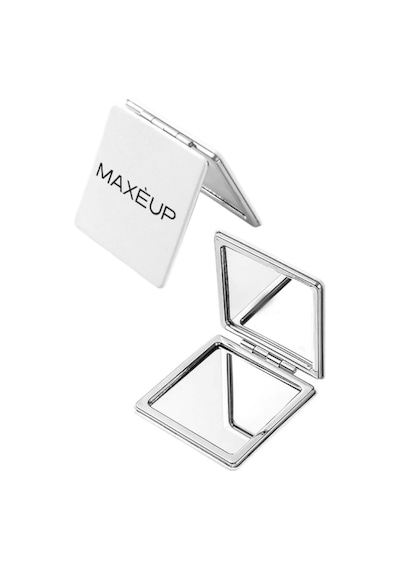 Maxeup Çift Taraflı Kapaklı Ayna Taşınabilir Cep Aynası Mini Makyaj Aynası Pocket Mirror Beyaz