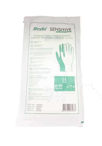 Beybi Pudrasız Steril Sensıtıve Cerrahi Eldiven 7.5 Numara 1 Çift