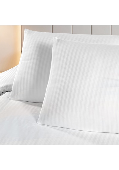 Linestyle Çift Kişilik %100 Pamuk Saten 90 Tel Nevresim Seti Beyaz 3 Parça