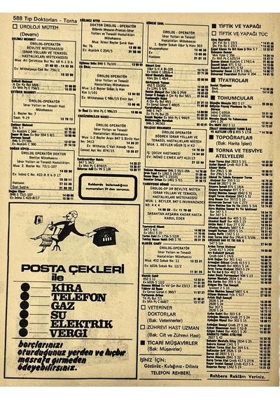 İzmir 1982-1983 Meslek Reklam İlanı Efemera S587