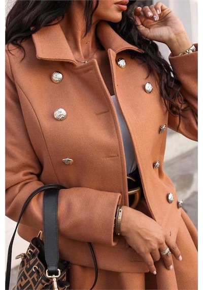 Dip Moda Kadın Skuba Süet Astarlı Etek Ceket İkili Takım Dpnbemp1156 Camel