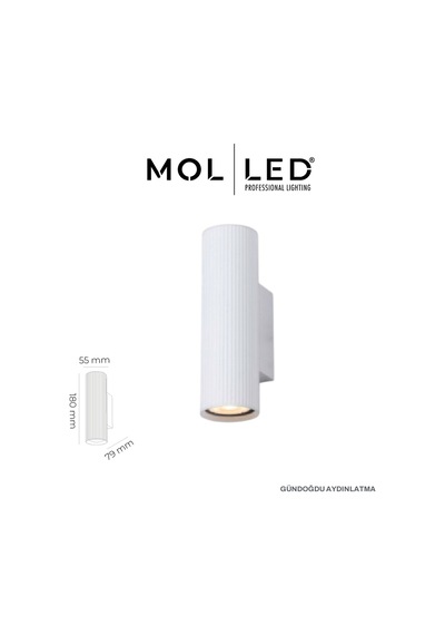 Molled Aura Serisi Beyaz Çift Yönlü Dekoratif Gu10 Duylu Aplik - Mol8105