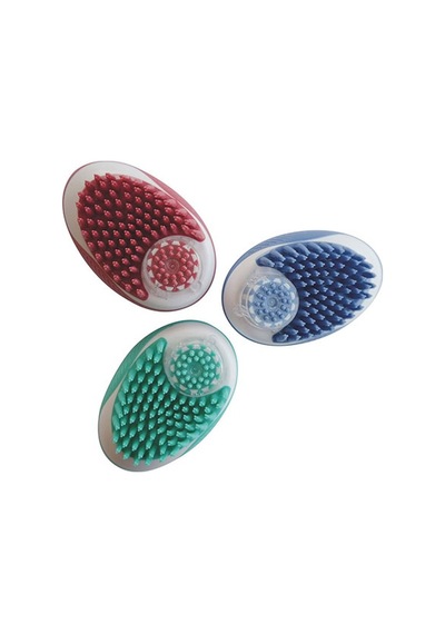 M-pets Rubeaz Şampuan Hazneli Yıkama Ve Masaj Fırçası Kırmızı 11,5x7,5 Cm 244-70002.01