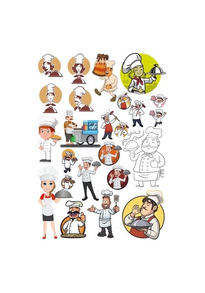 Aşçı Chef Sticker Set-2 27 Parça Telefon, Tablet, Defter, Laptop Sticker