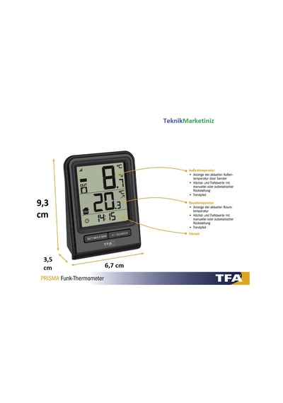 Tfa Dostmann Transmitterli. Kablosuz İç ve Dış Termometresi