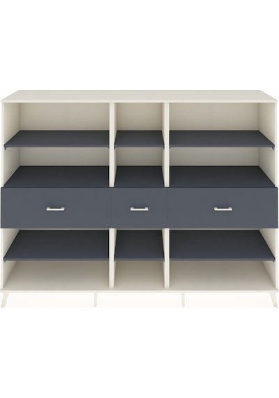Hyperion Dolap 9 Raflı 3 Çekmeceli 220x44x163 Aytaşı-antrasit Aytaşı-antrasit