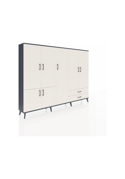 Arges Dolap 12 Raflı 2 Çekmeceli 7 Kapaklı 220x30x163 Antrasit-ay Antrasit-aytaşı Arges Dolap 12 Raflı 2 Çekmeceli 7 Kapaklı 220x30x163 Antrasit-ay Antrasit-aytaşı