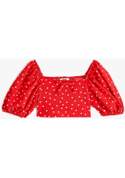Koton Crop Bluz Kısa Balon Kollu Fiyonk Detaylı Puantiyeli Kırmızı Desenli 4skg10043ak Kırmızı Koton Crop Bluz Kısa Balon Kollu Fiyonk Detaylı Puantiyeli Kırmızı Desenli 4skg10043ak Kırmızı