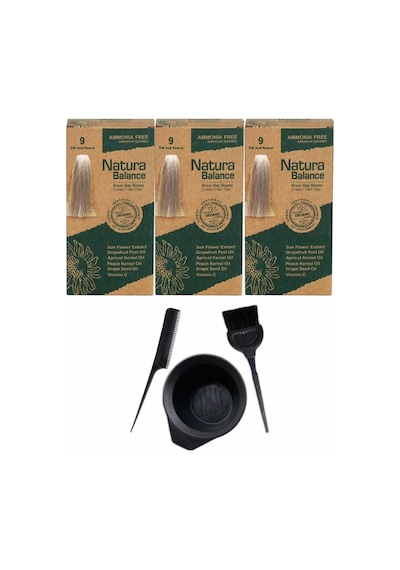 Natura Balance Saç Boyası 9 Çok Açık Kumral 3 Adet+Saç Boyama Set