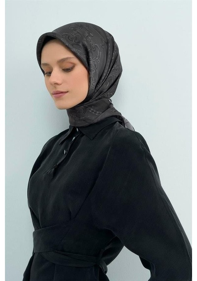 Armine İpek Eşarp 2026 Yaz - 9537-80 Koyu Füme Sura