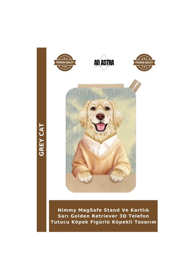 Nimmy Magsafe Stand Ve Kartlık Sarı Golden Retriever 3d Telefon Tutucu Köpek Figürlü Köpekli Tasarım