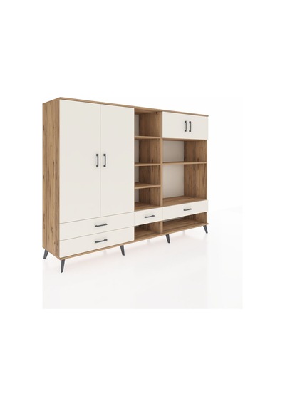 Hyperion Dolap 12 Raflı 4 Çekmeceli 4 Kapaklı 220x44x163 Çam-ayta Çam-aytaşı