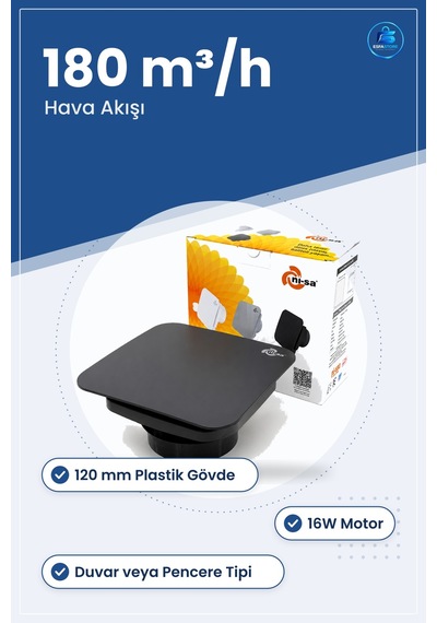Vantilatör Banyo Tuvalet Aspiratörü 120 Mm 16w M³/h Plastik Antra
