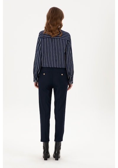 U.S. Polo Assn. Kadın Lacivert Carrot High Waist Fit Kanvas Pantolon 50298545-VR033