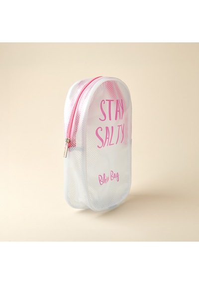 Living Stay Salty Kozmetik Çantası - Şeffaf / Pembe