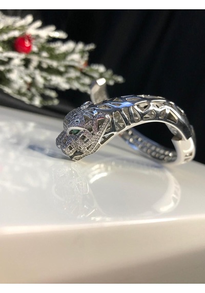 Jaguar Panter Italyan 925 Ayar Gümüş Sevgiliye Eşe Anneye Bileklik