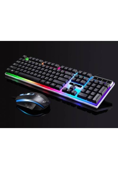Polham RGB Led Işıklı Klavye ve Mouse Seti, Gamer, Oyuncu, USB Klavye ve Mouse, Işıklı Oyuncu Seti