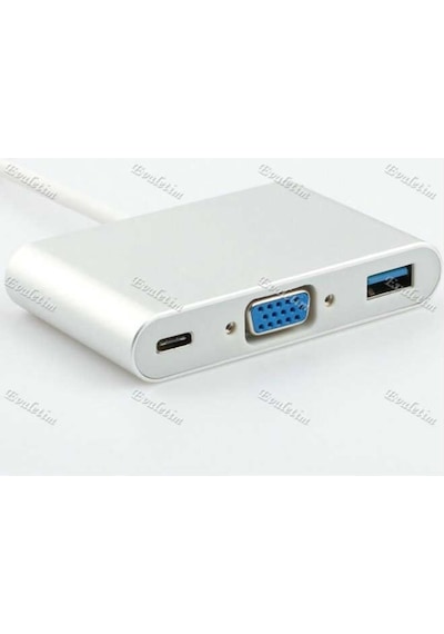 Usb 3.1 Type C To Vga Usb 3.0 4961A Çevirici Dönüştürücü Adaptor