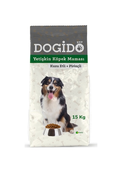 Dogido 17/7 Kuzu Etli Pirinçli Yetişkin Köpek Maması 15 KG