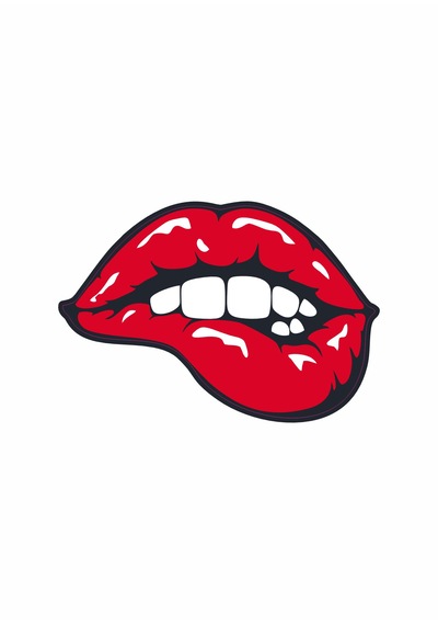 Sexy Dudak Isıran Sticker - Araba Oto Motosiklet Karavan Sticker - 00040 50X34 Cm