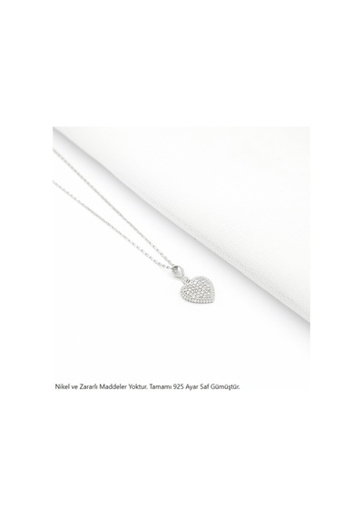 Brezza Lusso Jewelry Timeless Series Zirkon Taşlı Gümüş Sonsuz Kalp Aşk Kolyesi Gümüş