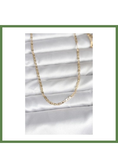 Bezos Cm 14k Gold Renk Yassı Zincir Model 60 Cm Kadın Kolye Hb006