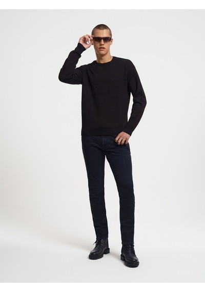 Oversize Fit Erkek Kazak Siyah