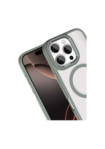 Joko Apple iPhone Uyumlu 16 Pro Max Terea Magsafe Kapak - Titan Gri Düz Renkli
