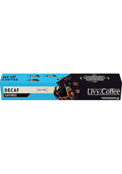 Livy Coffee Nespresso Uyumlu Decaf Kafeinsiz Kapsül Kahve 10'lu