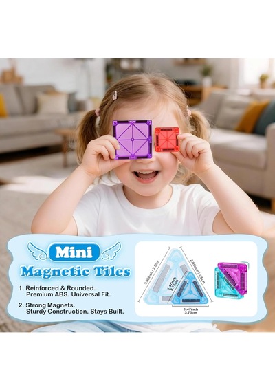 Seyahat Tipi Metal Kutulu Mini Magnetic Yapı Blokları 3d Puzzle 45 Parça