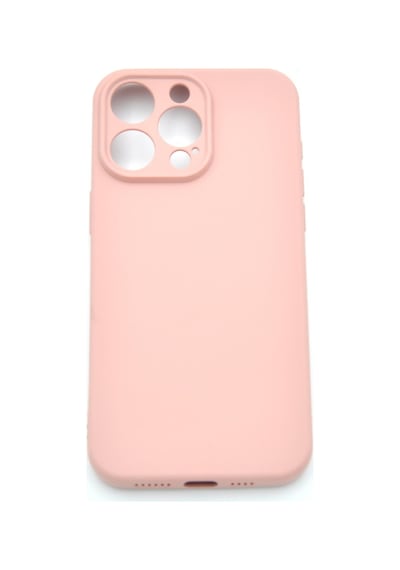 Apple Uyumlu iPhone 13 Pro Düz Renk Esnek Yumuşak Silikon Kılıf Rubber Pudra Pembe