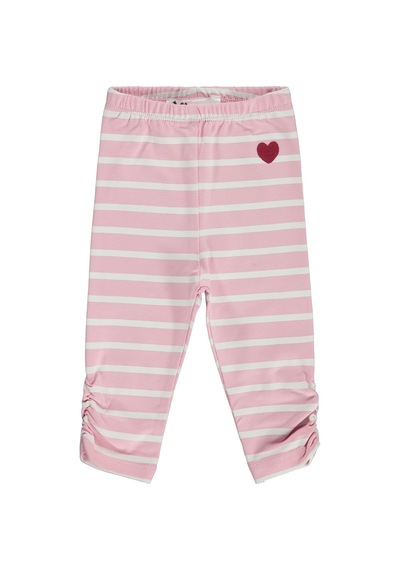 Civil Baby Kalp Nakışlı Çizgili 6-18 Ay Tayt - Pembe Şeker Pembesi