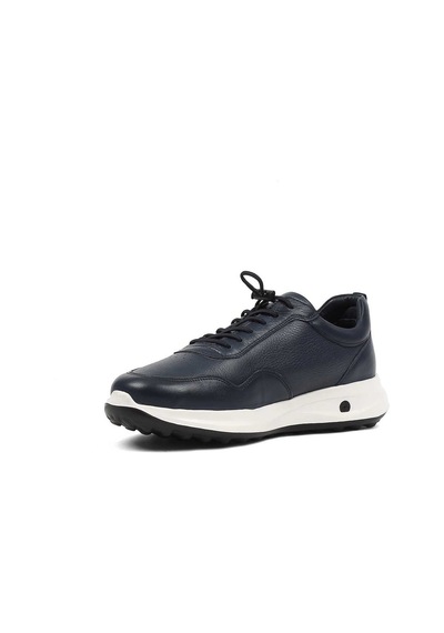 Erkek Lacivert Bağcıklı Kalın Tabanlı Sneaker