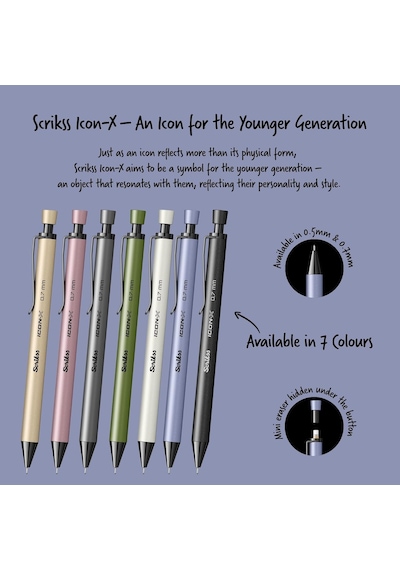 Scrikss Office Icon-x Metal Versatil 0.7 Mm Lila Genel