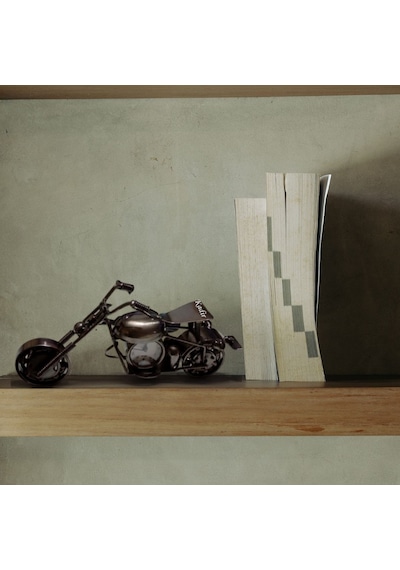 Kişiye Özel İsimli Metal Motosiklet Masa Saati Erkeğe Hediye Dekoratif Motor Biblo