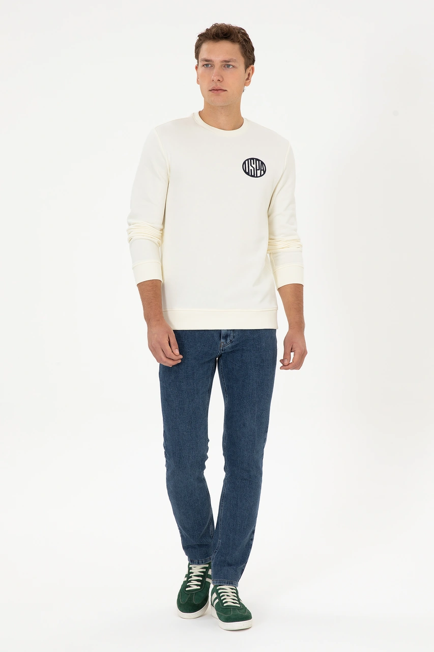 U.S. Polo Assn. Erkek Regular Fit Bisiklet Yaka Krem Sweatshirt 50308717-VR256