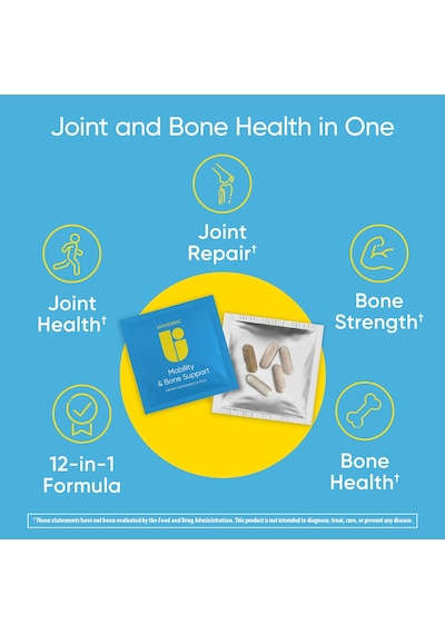 Universal U Mobility & Bone Joint & Cartilage Multivitamin Collagen Turmeric Glucosamine Chondroitin Msm 30 Packs