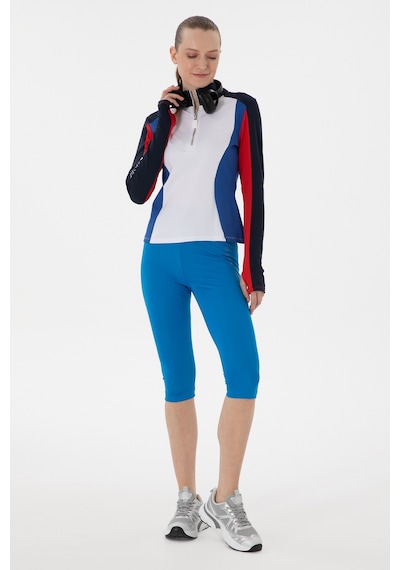 U.S. Polo Assn. Kadın Saks Mavisi Yüksek Bel Capri Spor Tayt 50284265-VR045