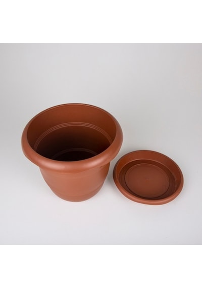2 Adet 7.5lt Kaliteli Plastik Saksı Çiçek Saksısı Bahçe Balkon Saksıları