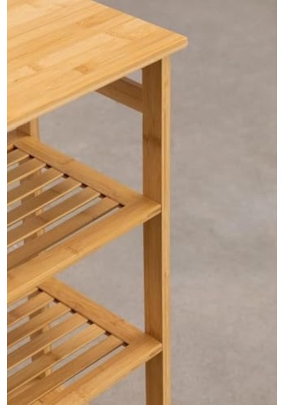 Ayrex Digithome Bambu 3 Raflı 1 Bölmeli Kirli Sepetli Banyo Düzenleyici Çamaşır Sepeti Organizer Db-0008 Diğer