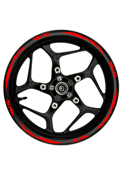 16 Parça Rks Jant Şeridi Model 1 20X6-Kırmızı-Kırmızı