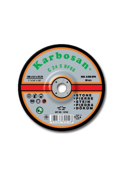 Karbosan 180 X 8.0 X 22.23 Flex C 24 S Bf80 Bombeli Döküm Taşlama Taşı 10 Adet