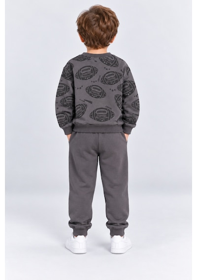 Ahengim Erkek Çocuk Rugby Topu Baskılı Pamuklu Sweatshirt Ve Pantolon Eşofman Takımı Ak119 Gri Ahengim Erkek Çocuk Rugby Topu Baskılı Pamuklu Sweatshirt Ve Pantolon Eşofman Takımı Ak119 Gri