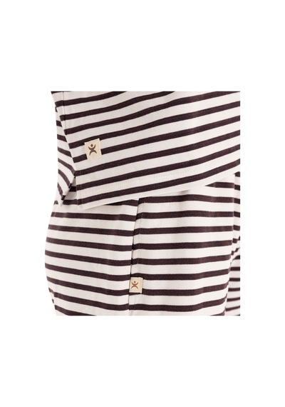 Inguz - Stripe Pamuk T-shirt Beyaz - Siyah