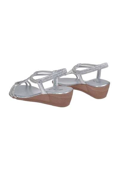 Guja Dolgu Taban Taşlı Kadın Sandalet Gj-1451 Gümüş-gümüş Gümüş