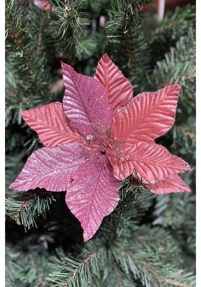 Yılbaşı Çam Ağacı Süsü Ata Çiçeği Rosegold Diğer