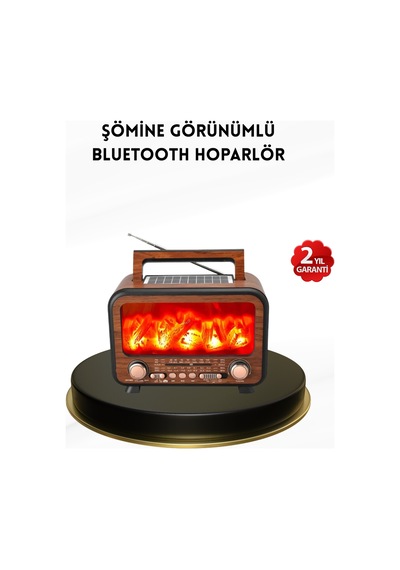 Alev Işığı Efektli Solar Bluetooth Hoparlör Radyo Destekli Taşınabilir Model - Lisinya